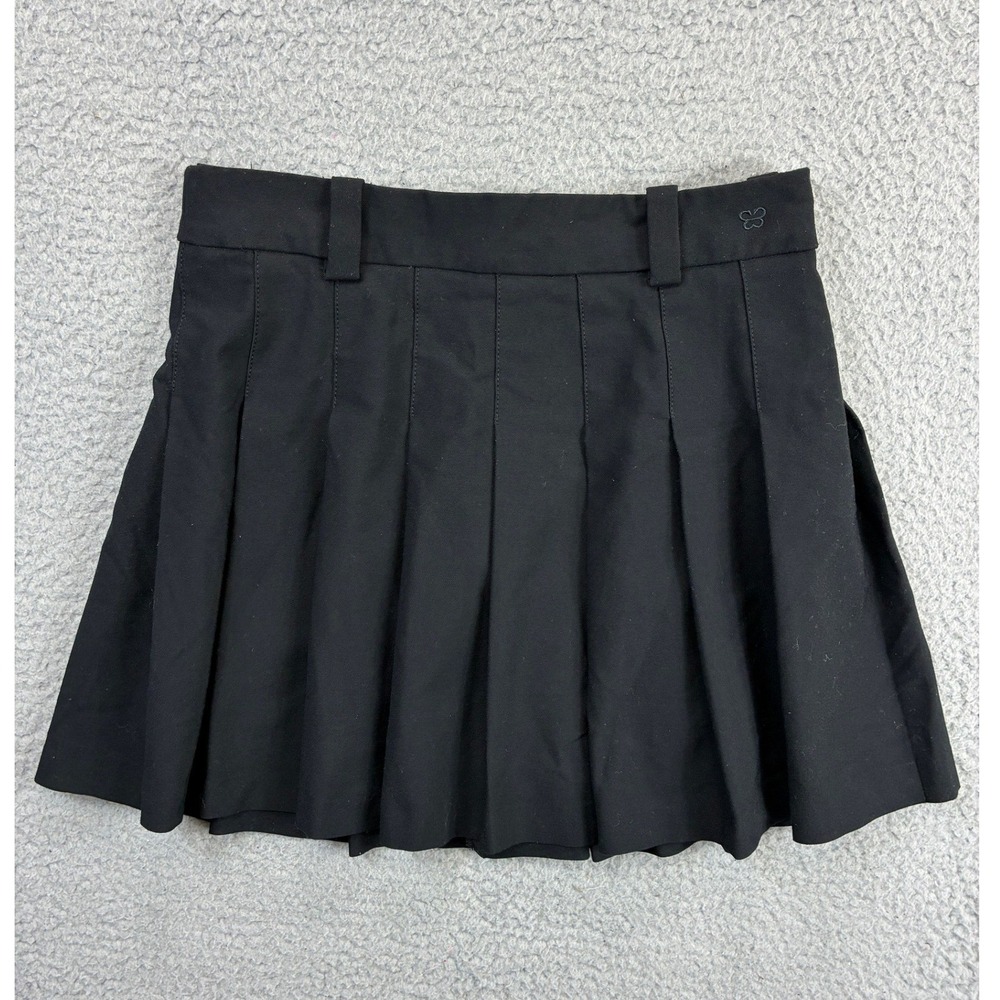 Aritzia Sunday Best Olive Pleated Mini Skirt Womens 4 Black Tennis Prep Casual